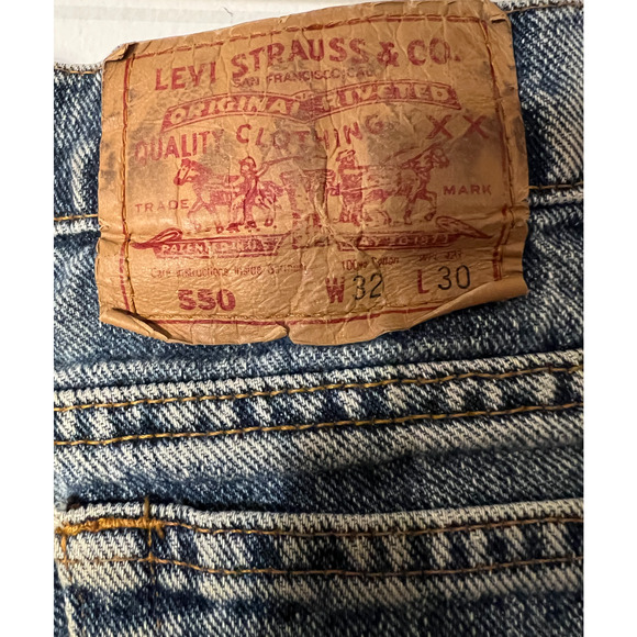 Levis 550 Jeans Mens 31" TAG 32x30 Blue Medium Wash Straight Vintage Made USA - Picture 3 of 15